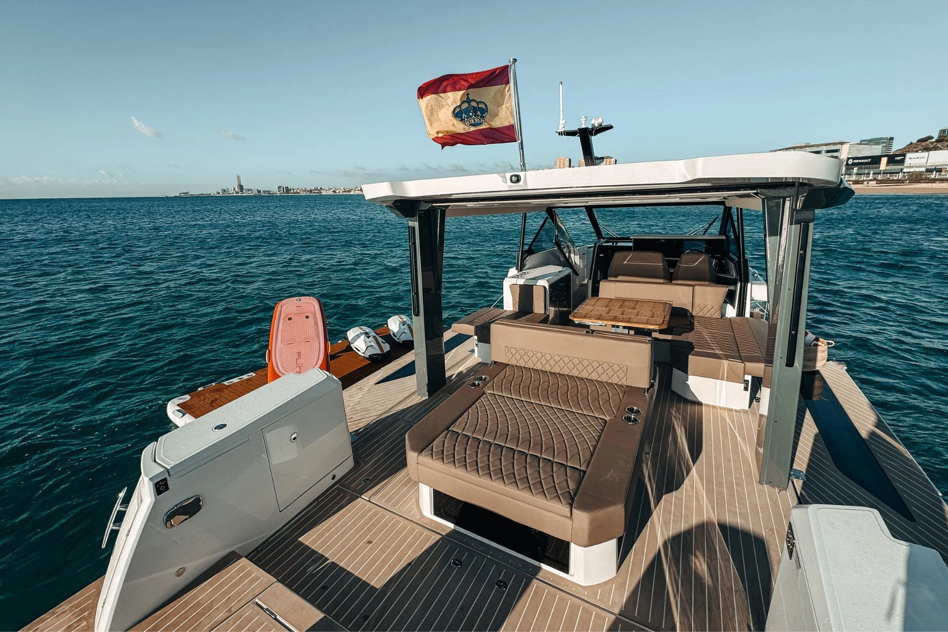 Deck of charter yacht Saxdor 400 GTO Bali in Mallorca.