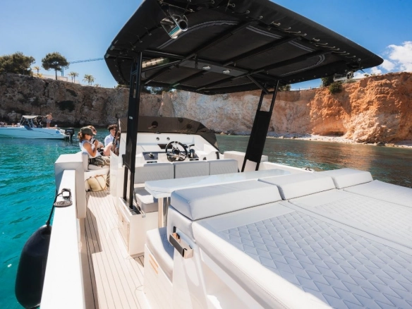 Deck of charter yacht De Antonio D28 Open in Mallorca.