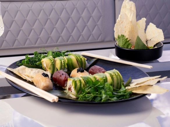 Sushi on charter yacht De Antonio D28 Open in Mallorca.