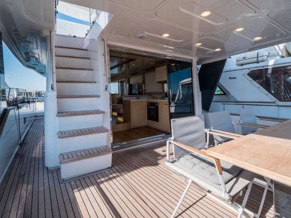 Deck of charter yacht Sirena 58.