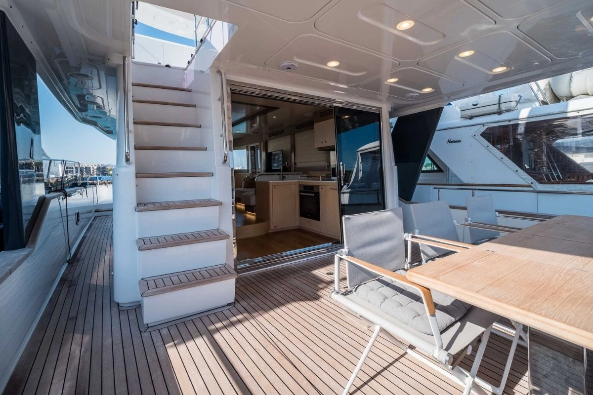 Deck of charter yacht Sirena 58.