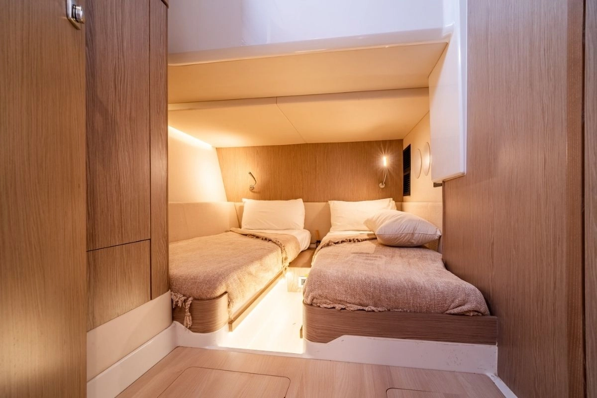 Cabin of Fjord 52 Open in Port d?Andratx.