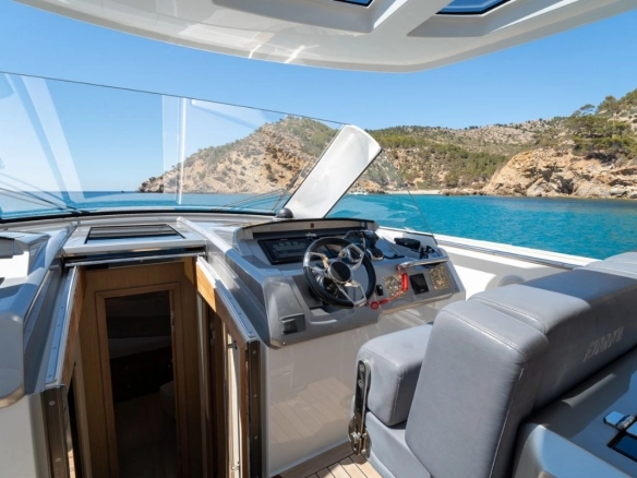 Helm of Fjord 52 Open in Port d?Andratx.