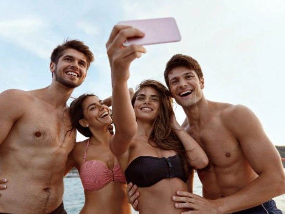 Friends on a charter yacht.