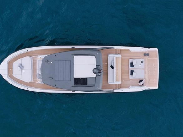 Aerial view of charter yacht Bluegame 54 in Mallorca.