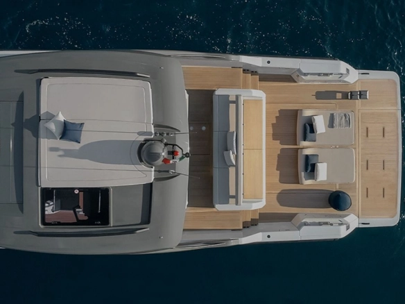Aerial view of charter yacht Bluegame 54 in Mallorca.