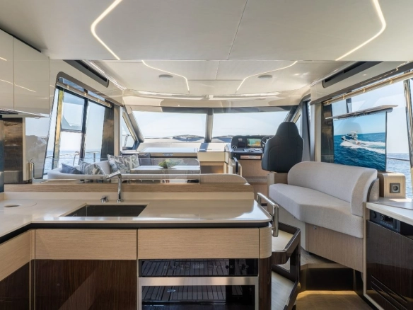 Interior of charter yacht Absolute 47 Fly Tres Amigos.