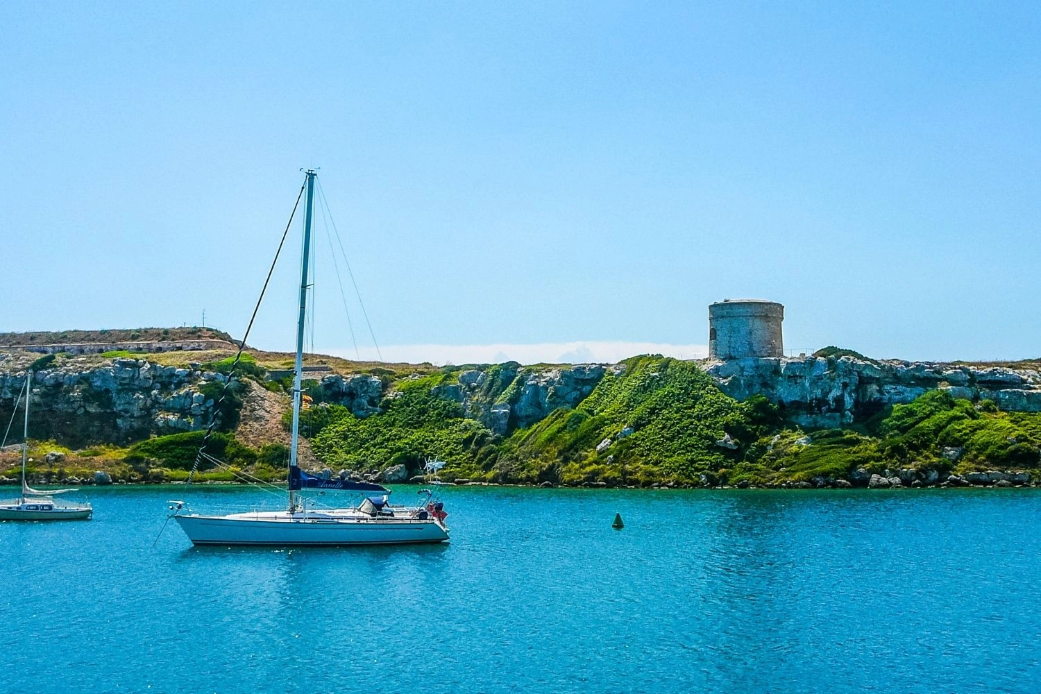Sailing yacht in Menorca.