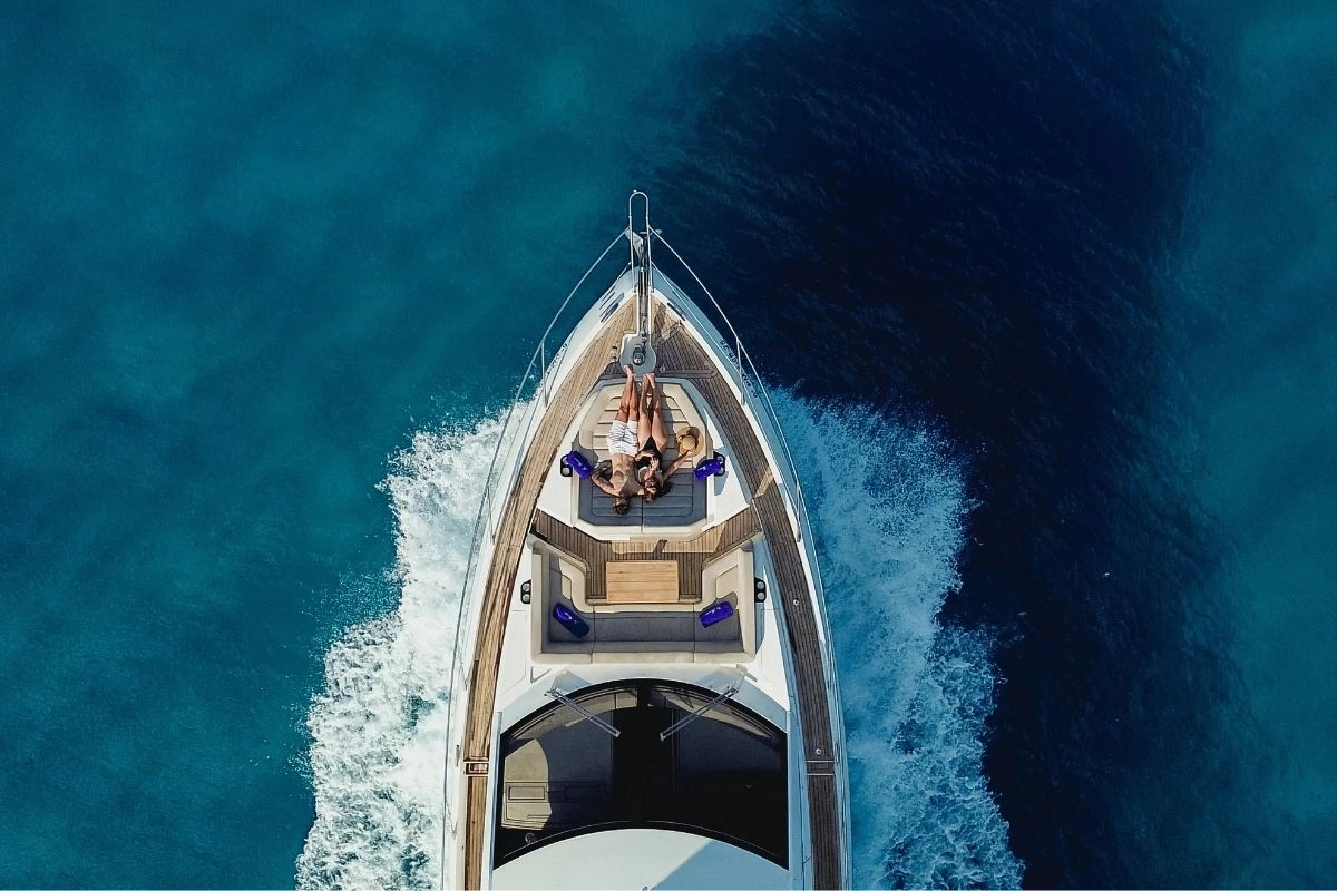 Charter yacht cruising in Mallorca.