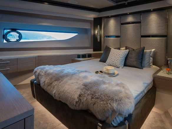 Guest cabin of charter yacht Sunseeker 88 Haley Jane.