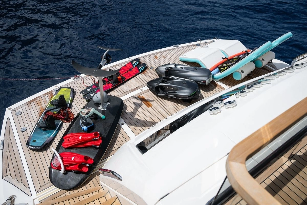 sunseeker-88-haley-jane-water-toys Water toys on charter yacht Sunseeker 88 Haley Jane.