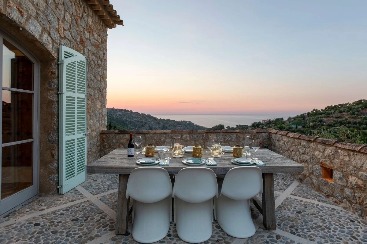 Can Deia terrace at sunset
