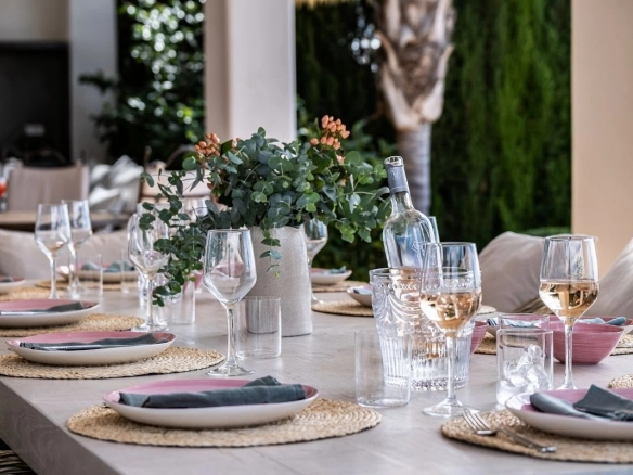 Dining details at Casa Helena in Genova