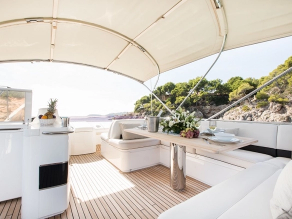 Flybridge of yacht Princess 64 K4.