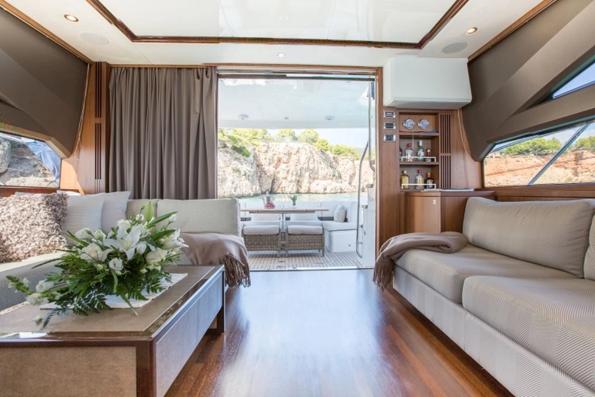 Salon of yacht Princess 64 K4.