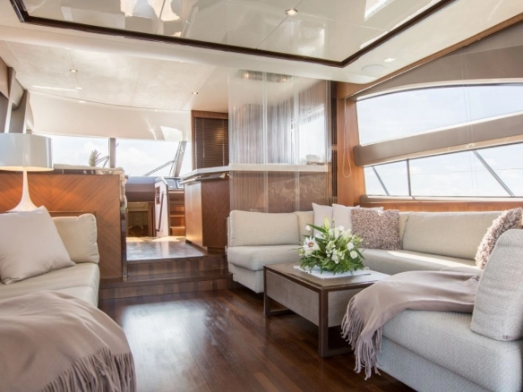 Interior of yacht Princess 64 K4.
