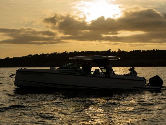 Charter yacht Saxdor 320 GTO Global in Ibiza sunset