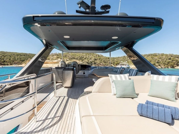 Charter yacht Princess Y72 Prince of Peace flybridge