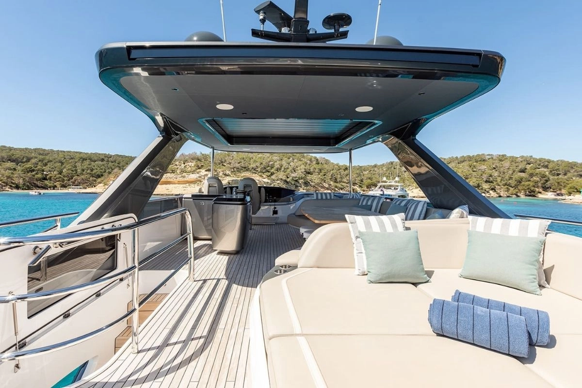 Charter yacht Princess Y72 Prince of Peace flybridge