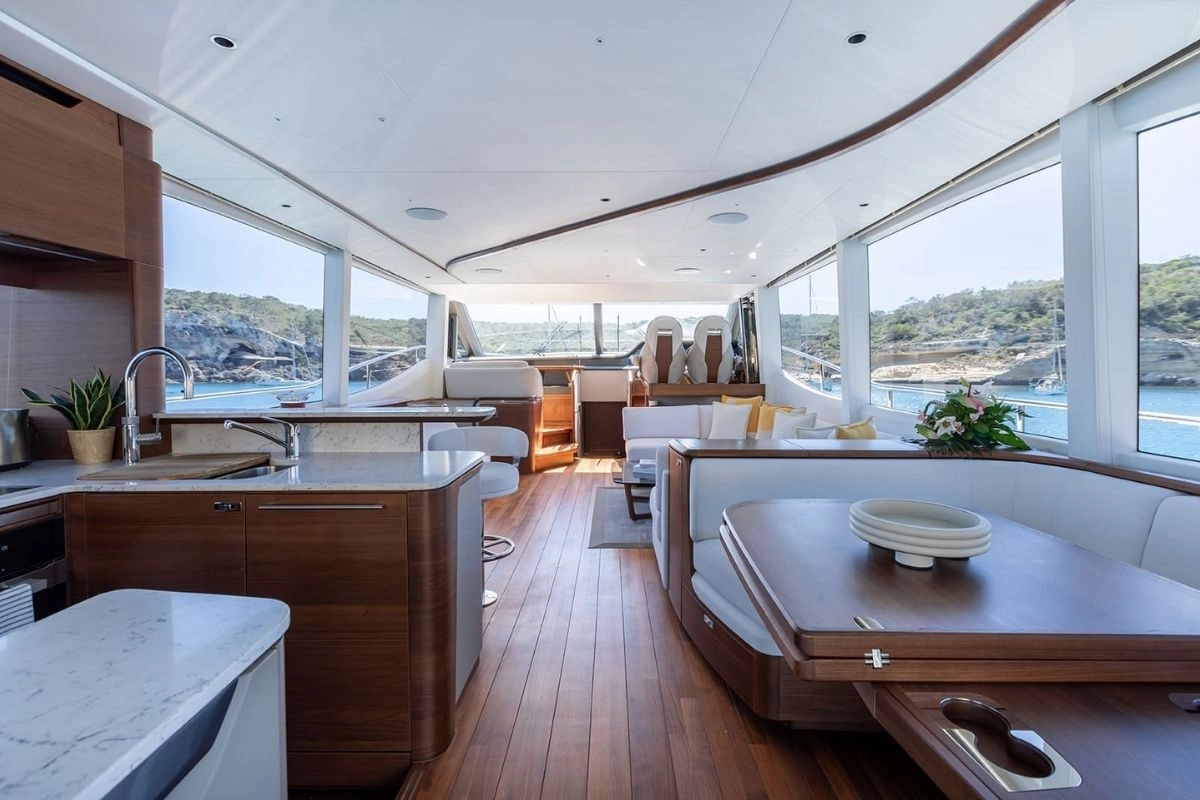 Charter yacht Princess Y72 Prince of Peace interior