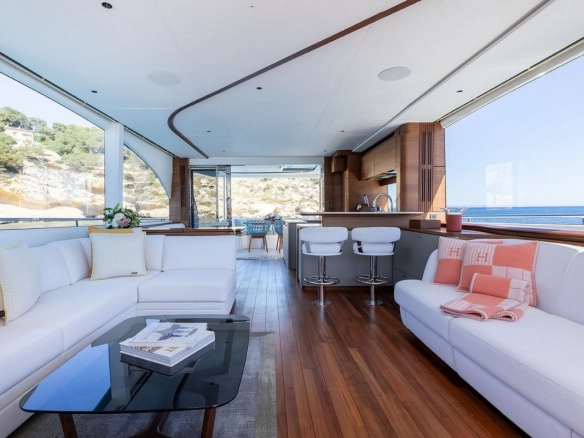 Charter yacht Princess Y72 Prince of Peace interior