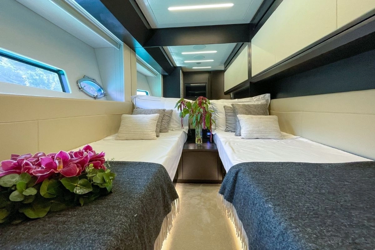 Twin cabin of Pershing 8X Beyond in Ibiza